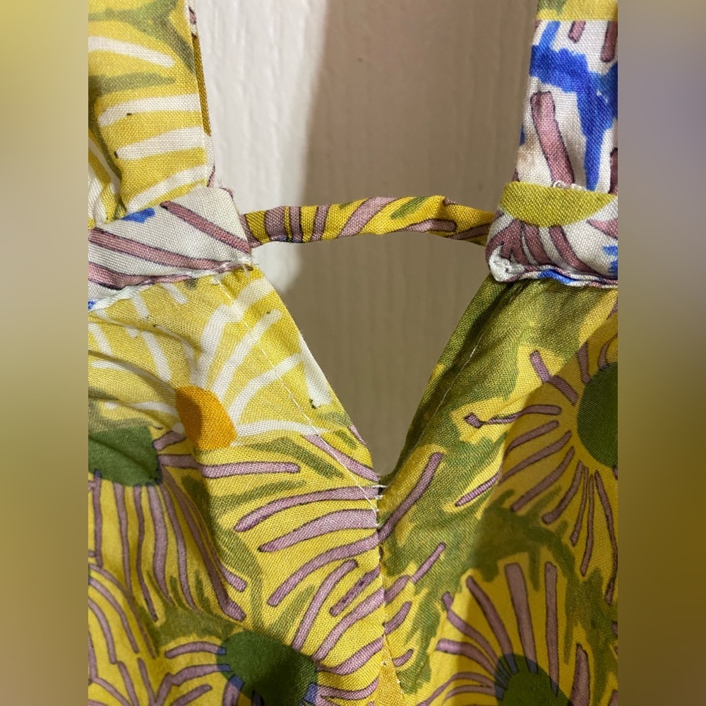 Zara Halter High Low Backless Flowy Floral Beachy Lightweight Mini Dress Size XL - Picture 6 of 13